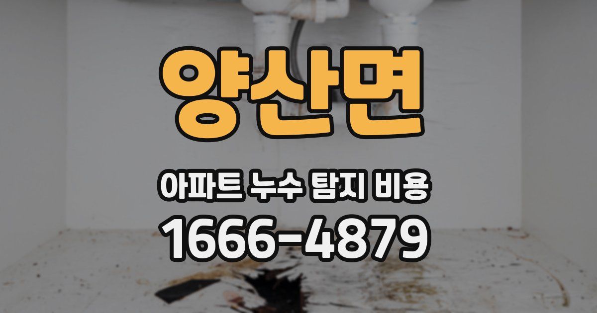 양산면 아파트 누수 탐지 비용
