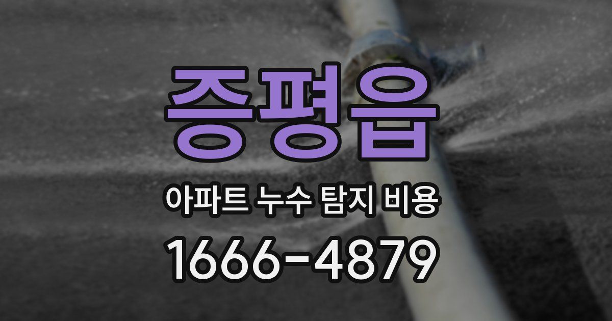 증평읍 아파트 누수 탐지 비용