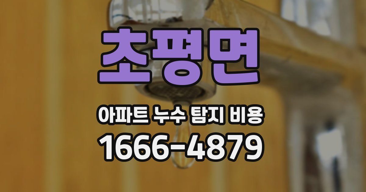 초평면 아파트 누수 탐지 비용