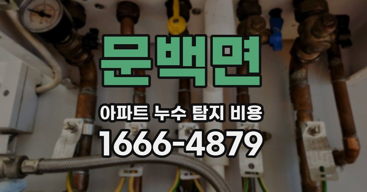 문백면 아파트 누수 탐지 비용