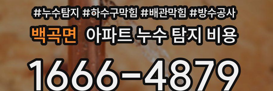 백곡면 아파트 누수 탐지 비용