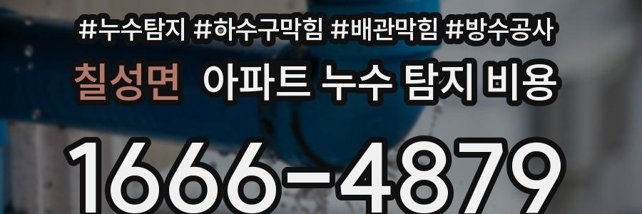 칠성면 아파트 누수 탐지 비용