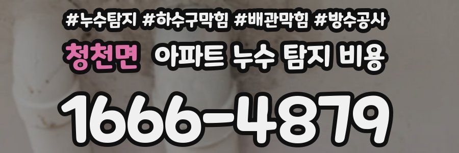 청천면 아파트 누수 탐지 비용