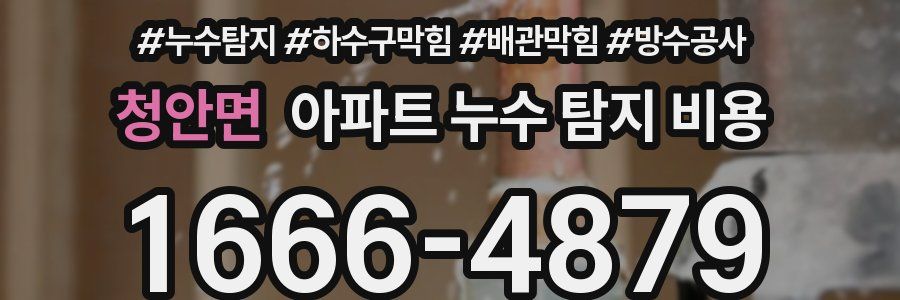 청안면 아파트 누수 탐지 비용