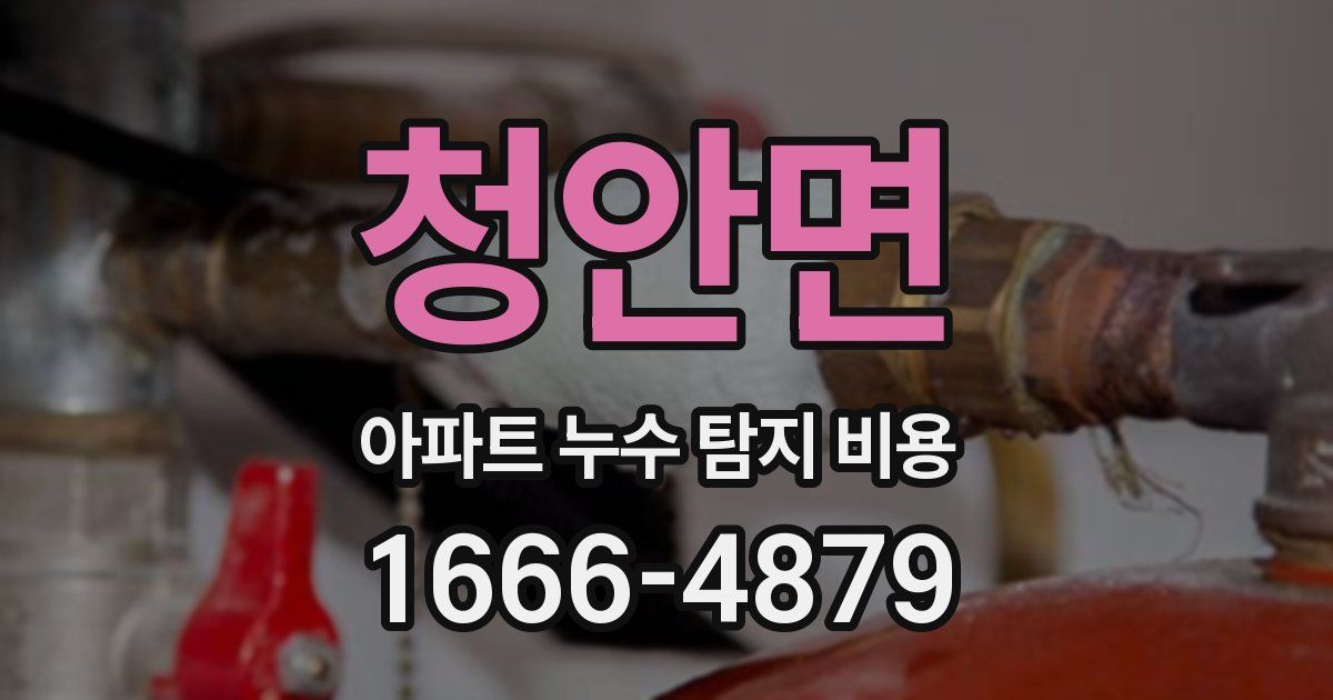 청안면 아파트 누수 탐지 비용