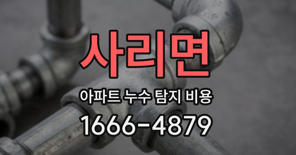 사리면 아파트 누수 탐지 비용