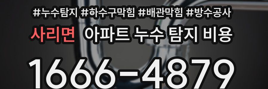 사리면 아파트 누수 탐지 비용