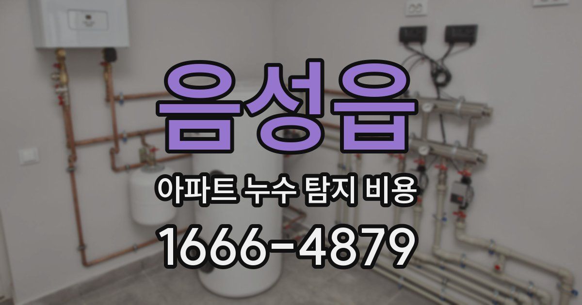 음성읍 아파트 누수 탐지 비용