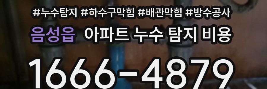 음성읍 아파트 누수 탐지 비용