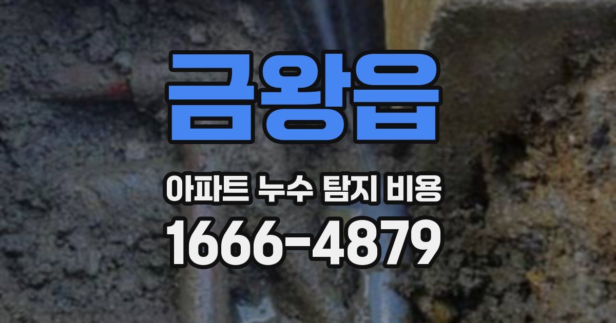 금왕읍 아파트 누수 탐지 비용