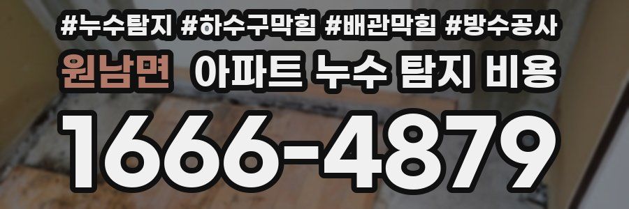 원남면 아파트 누수 탐지 비용