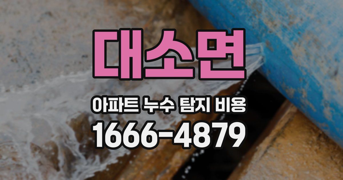 대소면 아파트 누수 탐지 비용