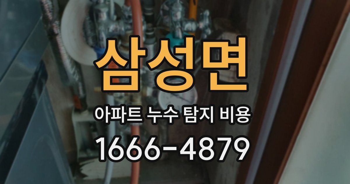 삼성면 아파트 누수 탐지 비용