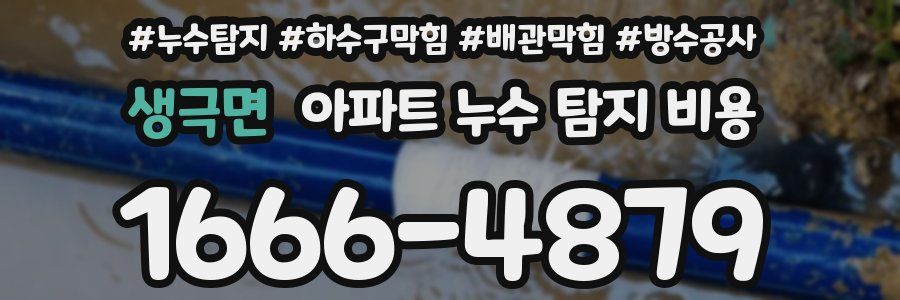 생극면 아파트 누수 탐지 비용