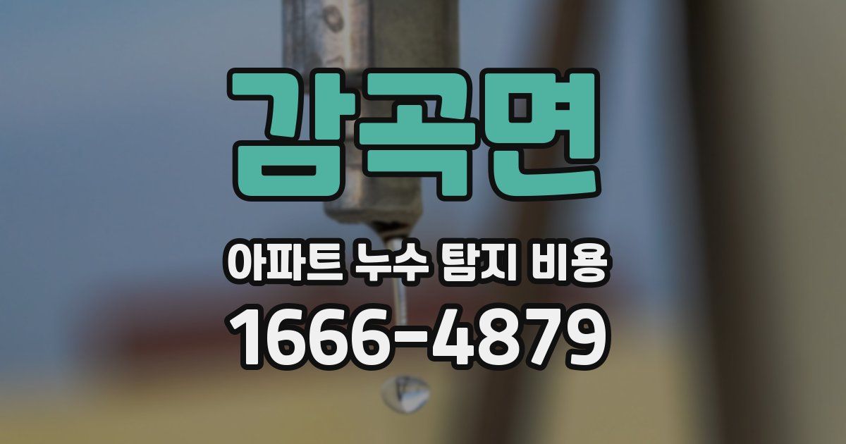감곡면 아파트 누수 탐지 비용