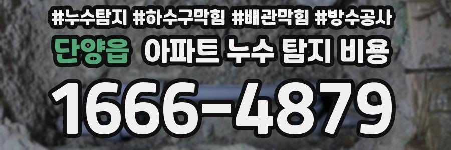 단양읍 아파트 누수 탐지 비용
