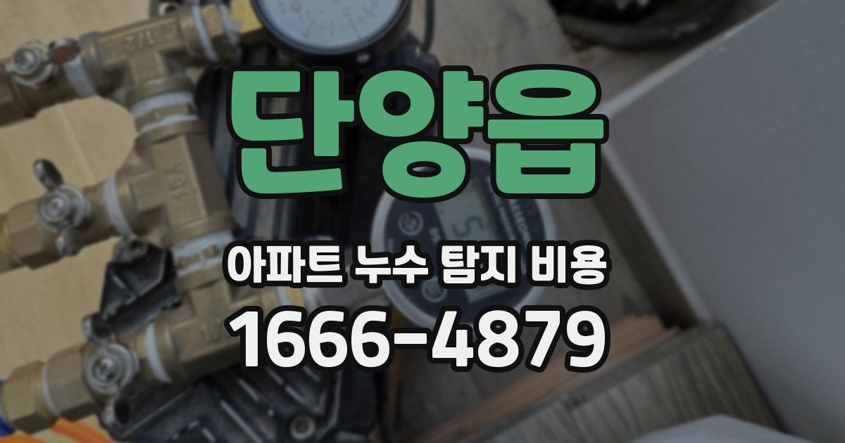 단양읍 아파트 누수 탐지 비용