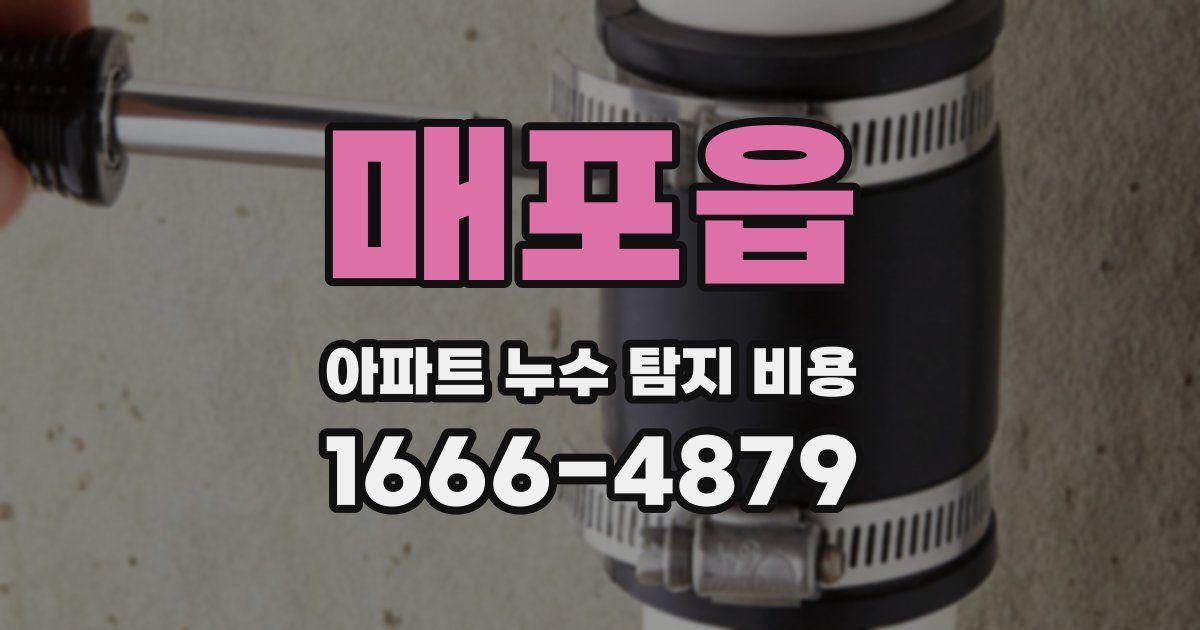 매포읍 아파트 누수 탐지 비용