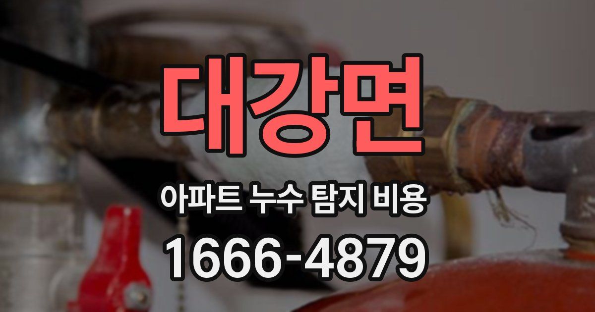 대강면 아파트 누수 탐지 비용