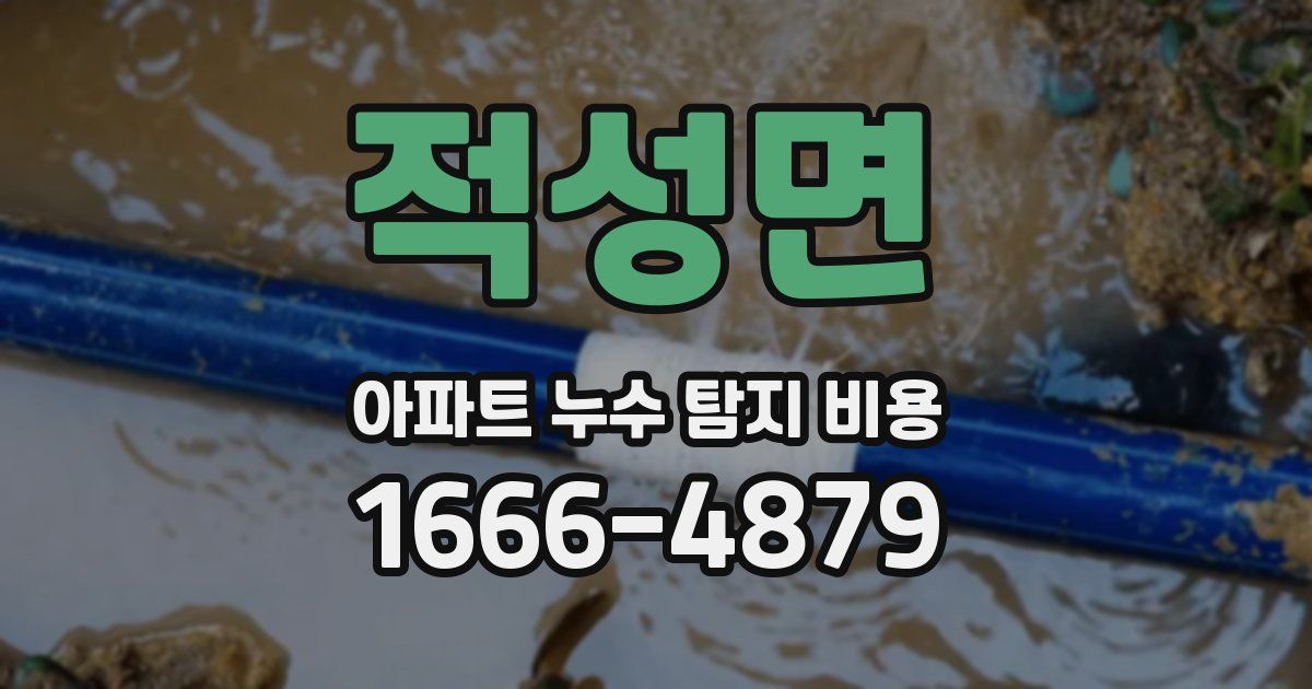 적성면 아파트 누수 탐지 비용