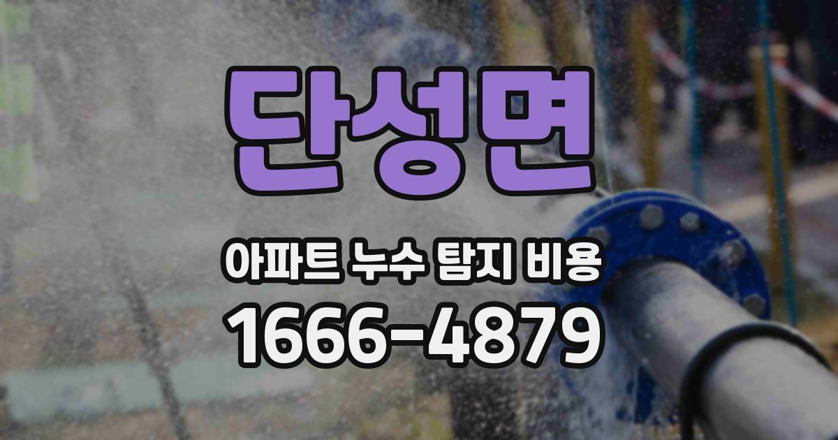 단성면 아파트 누수 탐지 비용