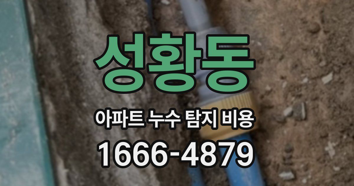 성황동 아파트 누수 탐지 비용