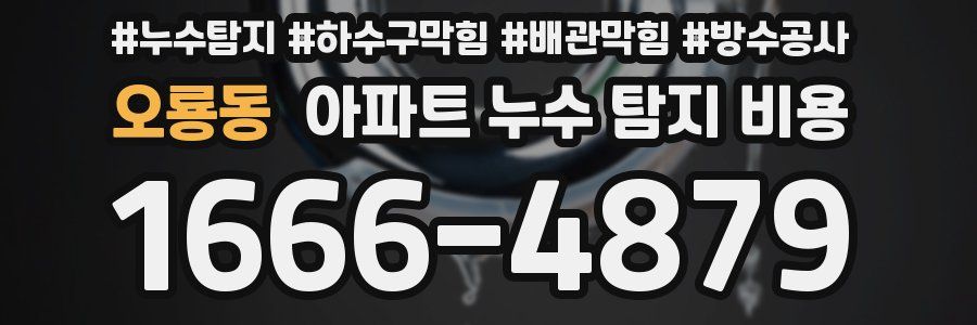 오룡동 아파트 누수 탐지 비용