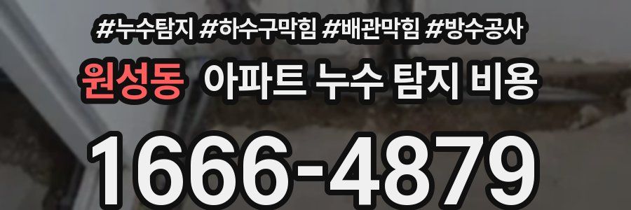 원성동 아파트 누수 탐지 비용