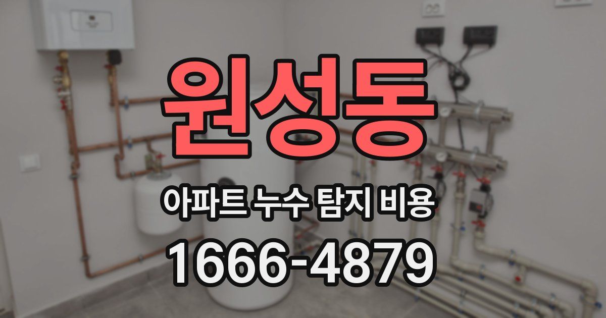 원성동 아파트 누수 탐지 비용