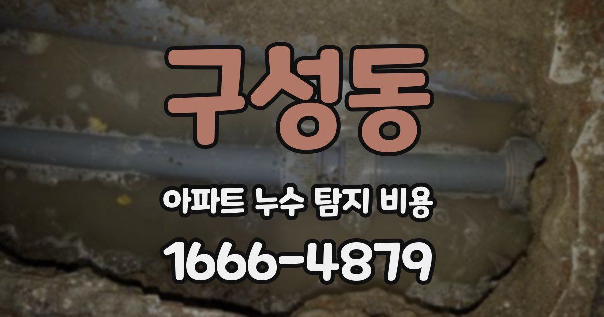 구성동 아파트 누수 탐지 비용