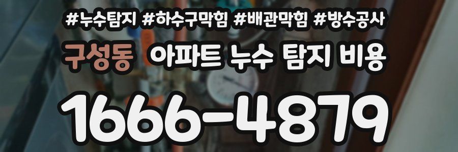구성동 아파트 누수 탐지 비용