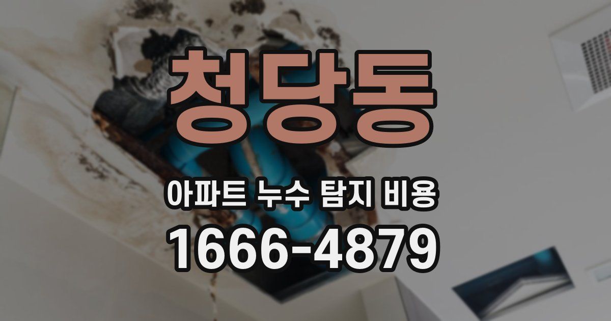 청당동 아파트 누수 탐지 비용