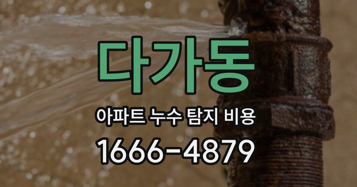 다가동 아파트 누수 탐지 비용