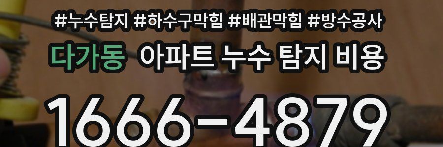 다가동 아파트 누수 탐지 비용