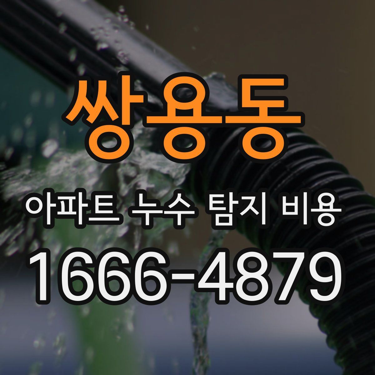 쌍용동 아파트 누수 탐지 비용