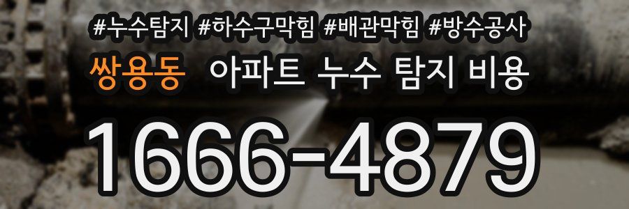 쌍용동 아파트 누수 탐지 비용