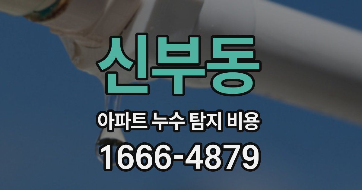 신부동 아파트 누수 탐지 비용