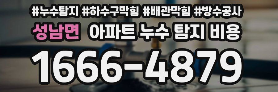 성남면 아파트 누수 탐지 비용