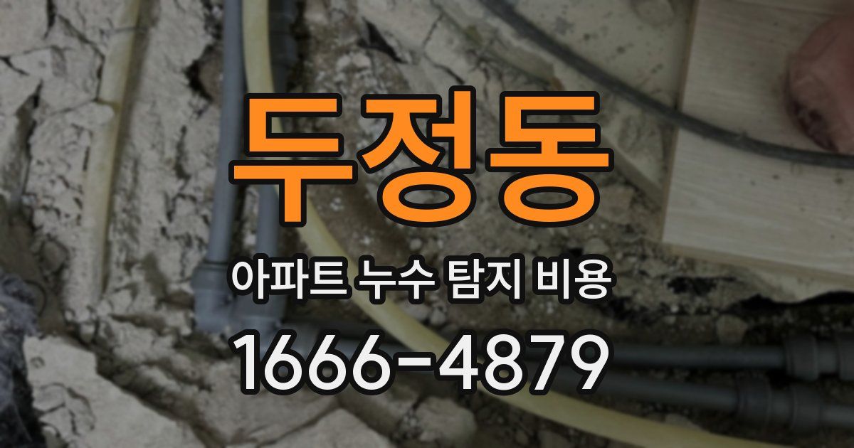 두정동 아파트 누수 탐지 비용