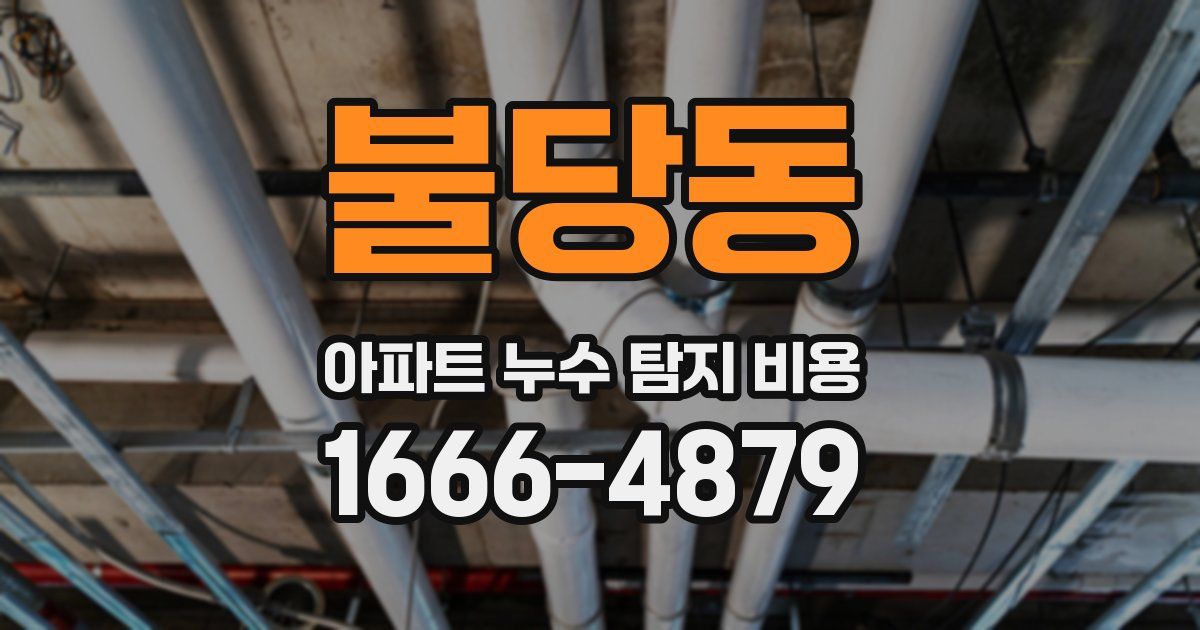 불당동 아파트 누수 탐지 비용