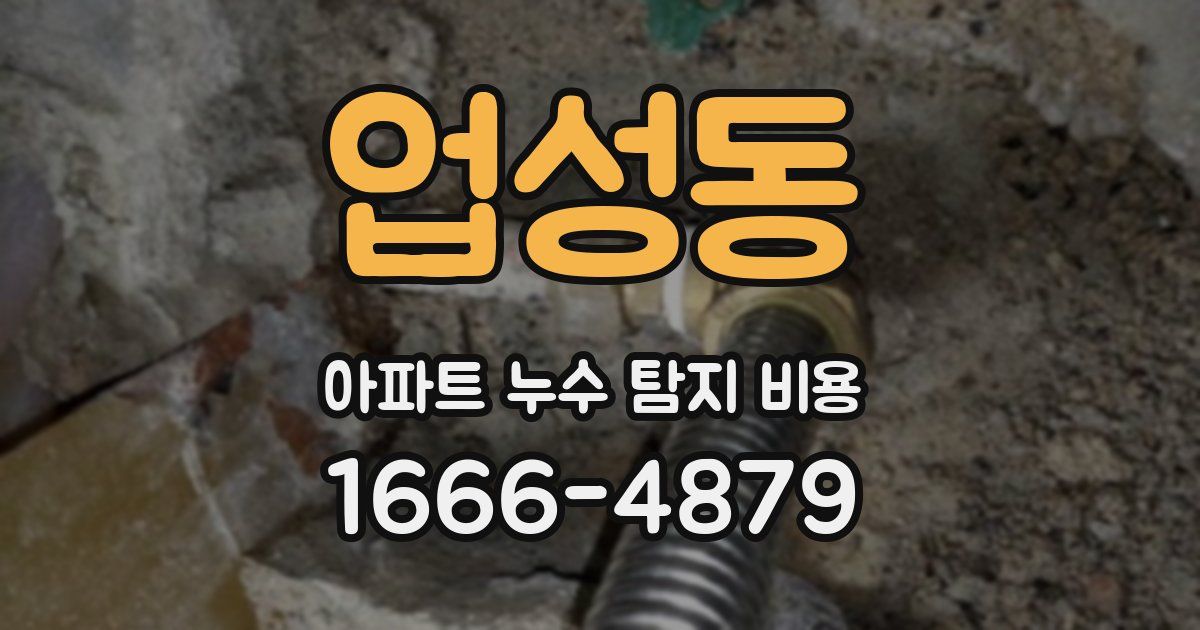 업성동 아파트 누수 탐지 비용