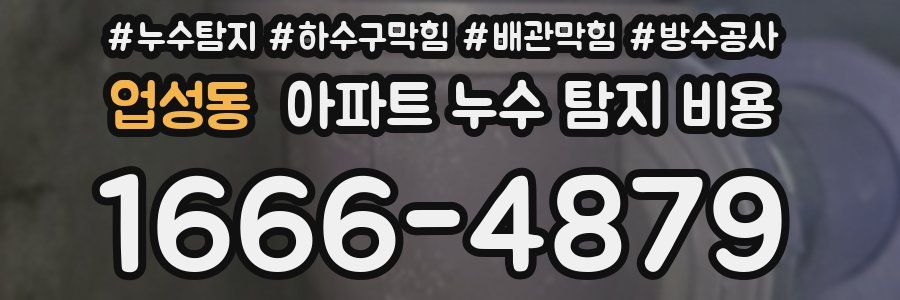 업성동 아파트 누수 탐지 비용