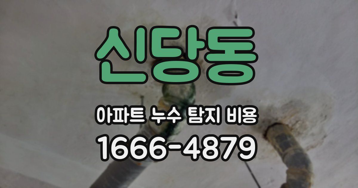 신당동 아파트 누수 탐지 비용