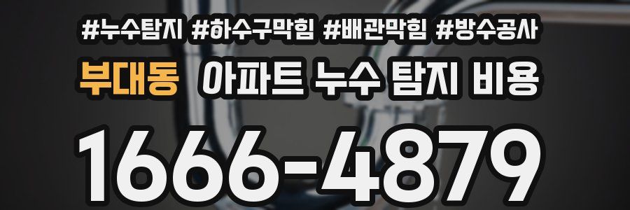 부대동 아파트 누수 탐지 비용