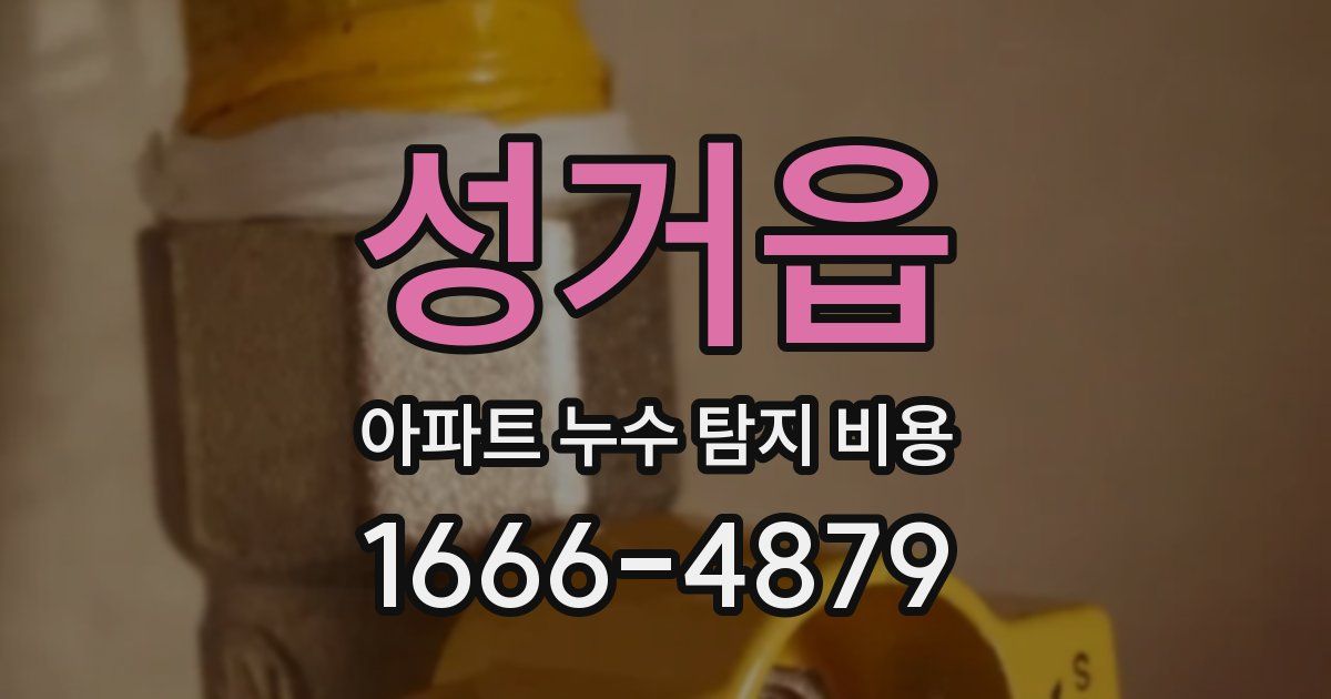 성거읍 아파트 누수 탐지 비용