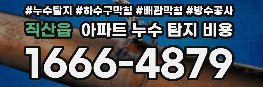직산읍 아파트 누수 탐지 비용