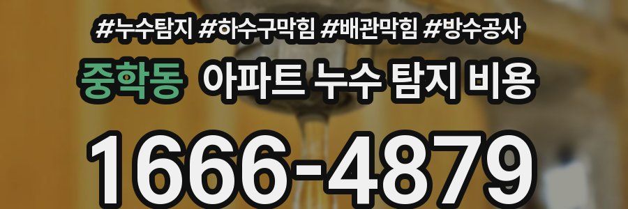 중학동 아파트 누수 탐지 비용