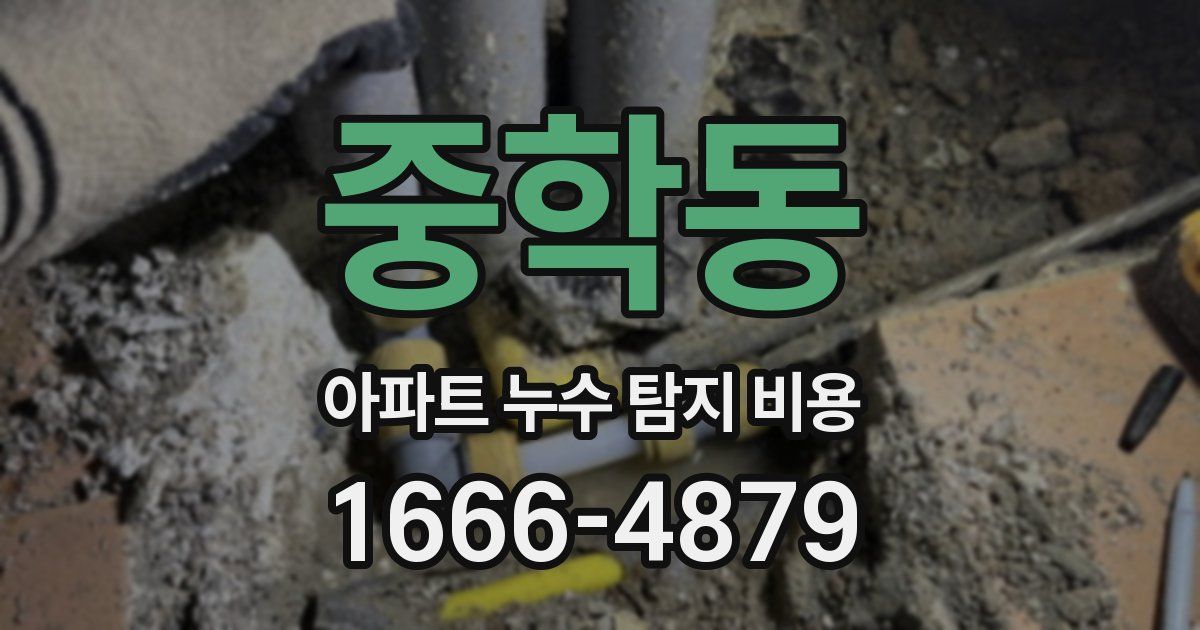 중학동 아파트 누수 탐지 비용