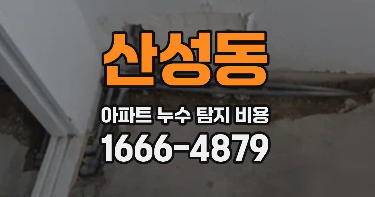산성동 아파트 누수 탐지 비용