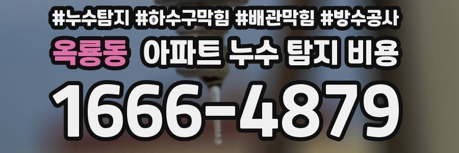 옥룡동 아파트 누수 탐지 비용